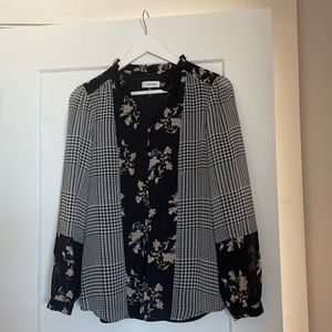 Flawless condition Calvin clean houndstooth flower blouse